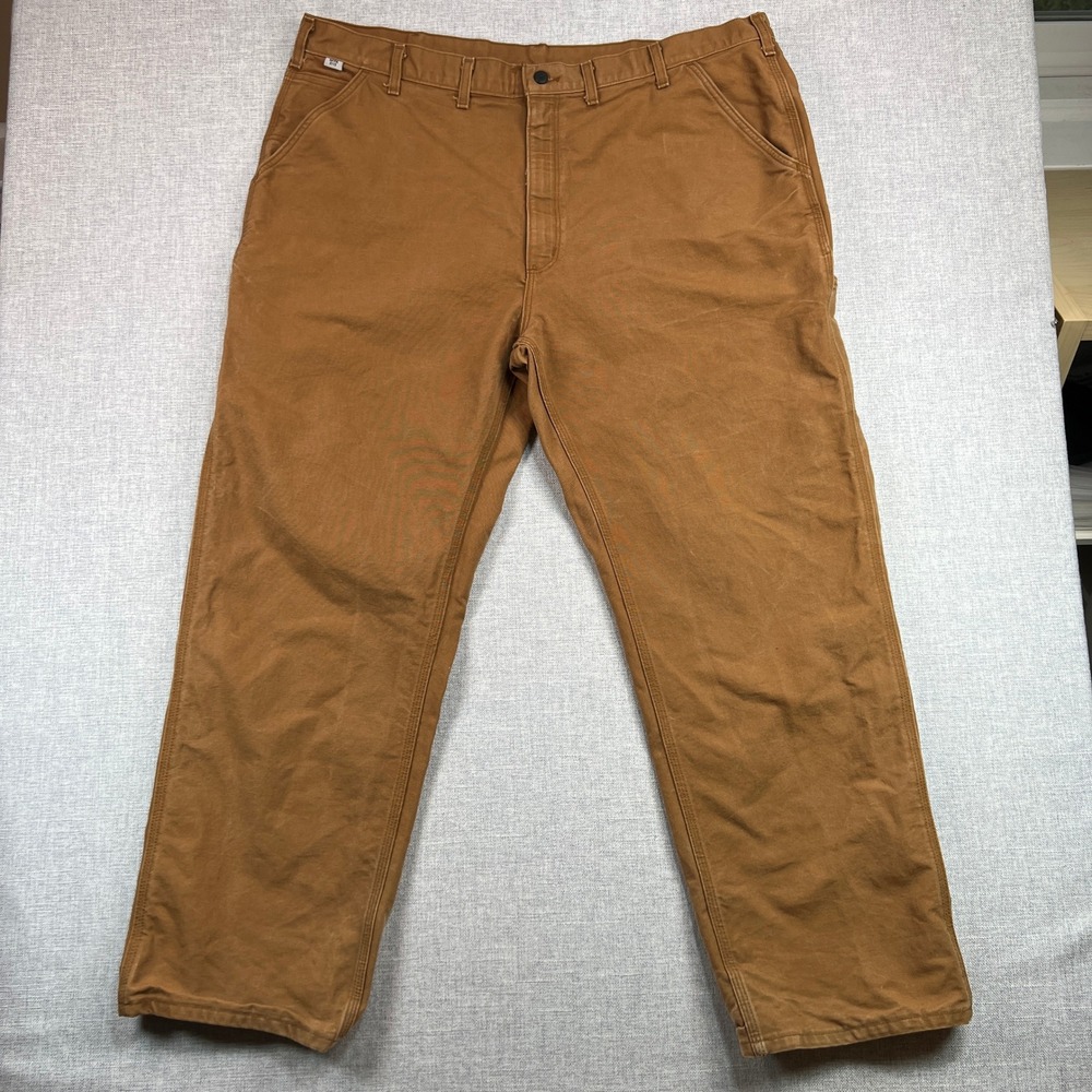 Carhartt FRB229 Flame Resistant Duck Work Pants Mens 44x31 Brown‎ Dungaree Fit